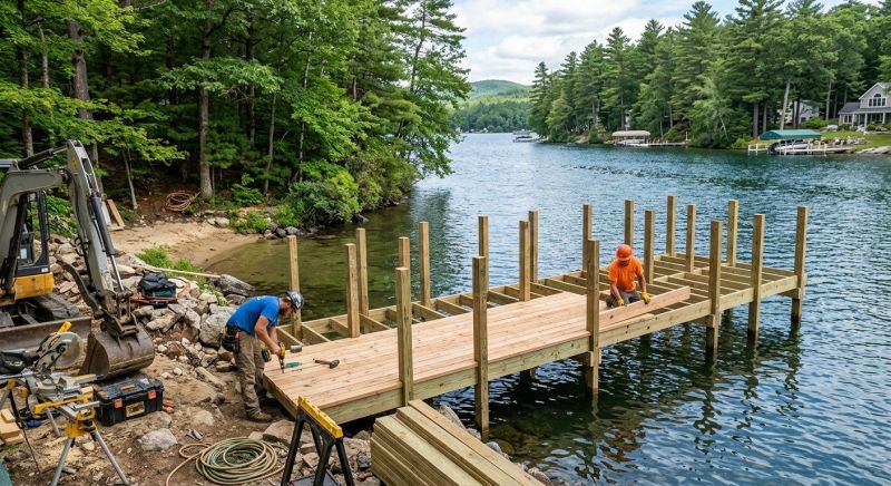 Wood Dock Installation in Roswell, GA