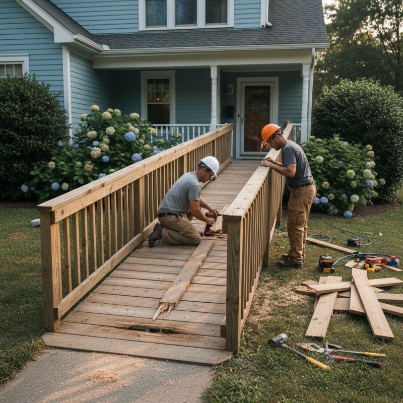Wood Ramp Installation in Wilmington, NC